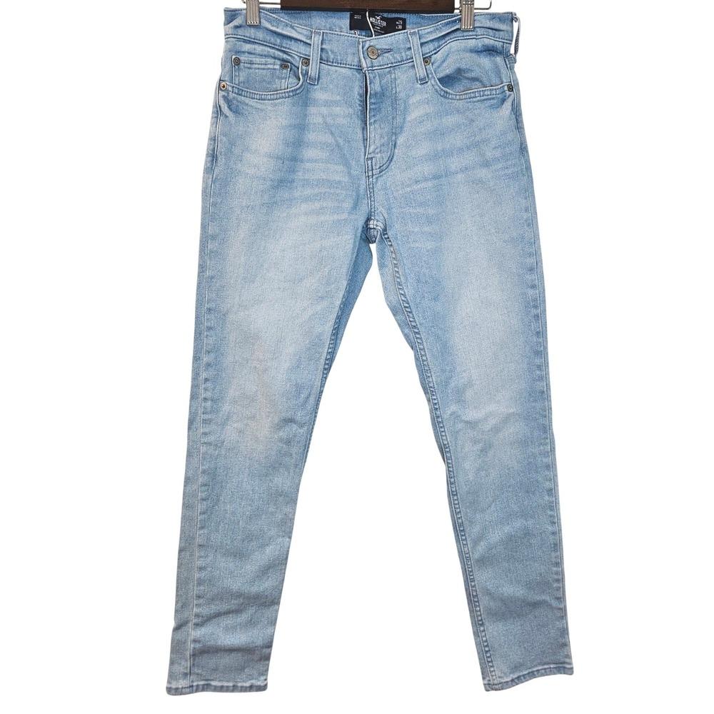 Hollister Epic Flex Skinny Jeans Men's 29x30 Light Wash Denim Stretch Blue